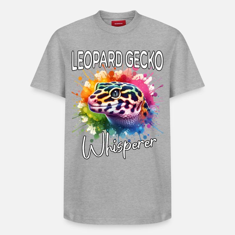 Leopardgecko Flüsterer - Relaxed Unisex Supima Cotton T-Shirt – von SPREAD - Grau meliert