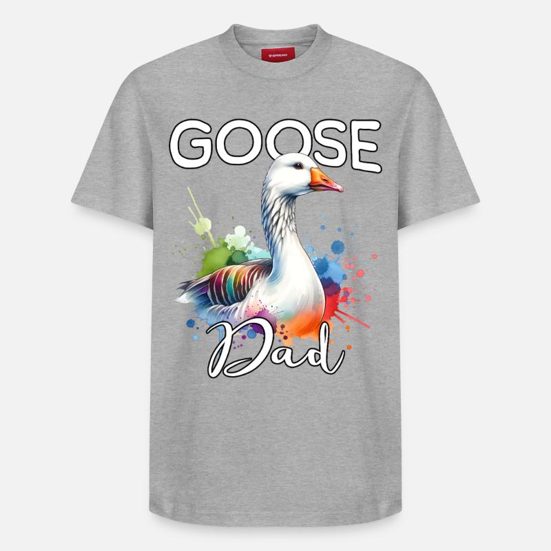 Papa de l’Oie - T-shirt unisexe décontracté en coton Supima – de SPREAD - gris chiné