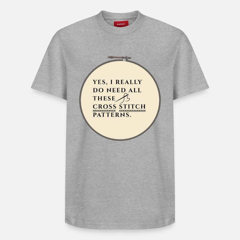 Cross Stitch Pattern Obsession - Relaxed Unisex Supima Cotton T-Shirt – by SPREAD - heather grey