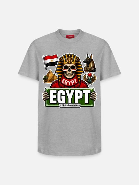 SkullCostume World Edition: Egypt - Relaxed Unisex Supima Cotton T-Shirt – by SPREAD - heather grey