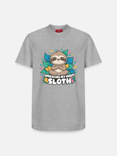 Embrasser mon Inner_Sloth - T-shirt unisexe décontracté en coton Supima – de SPREAD - gris chiné