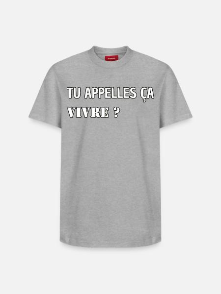 You call it living? - Relaxed Unisex Supima Cotton T-Shirt – by SPREAD - heather grey