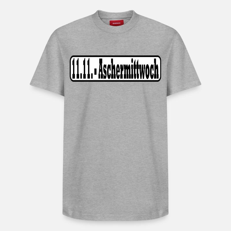 11.11. Mercredi des Cendres - T-shirt unisexe décontracté en coton Supima – de SPREAD - gris chiné