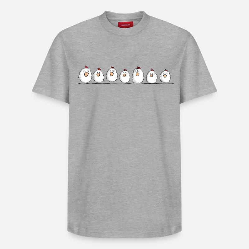 Poulets sur le poulet - T-shirt unisexe décontracté en coton Supima – de SPREAD - gris chiné