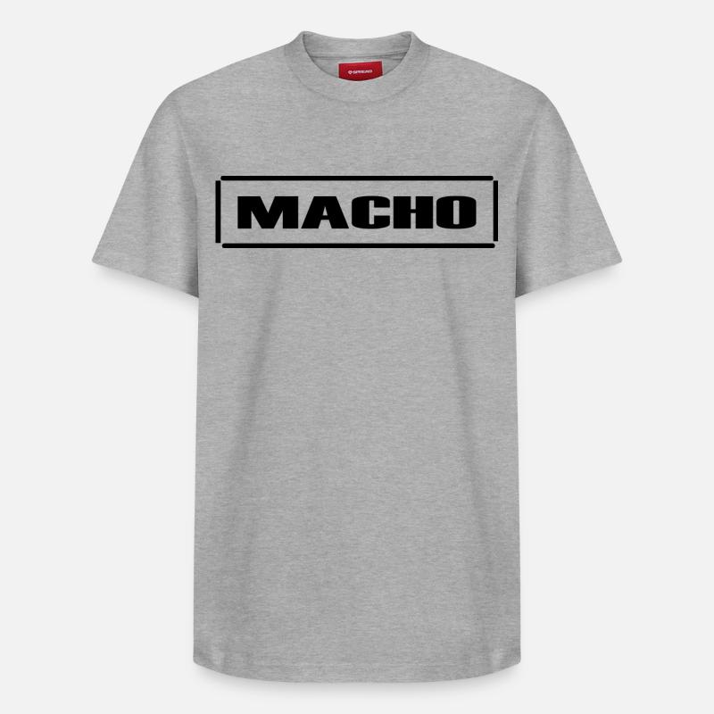 Macho, männlich, frech, Sarkasmus,fun,Geschenkidee - Relaxed Unisex Supima Cotton T-Shirt – von SPREAD - Grau meliert
