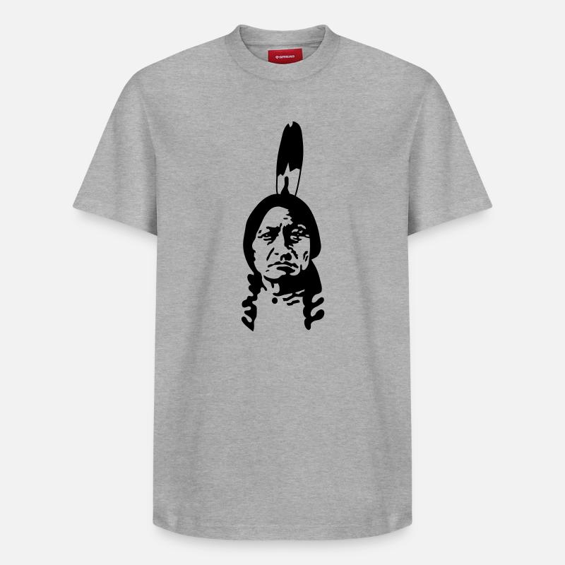 indianer_2 - T-shirt unisexe décontracté en coton Supima – de SPREAD - gris chiné