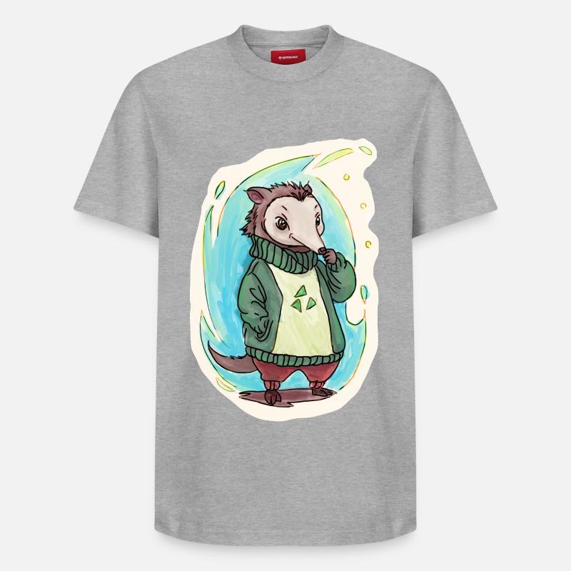 Ours Reycling vert - T-shirt unisexe décontracté en coton Supima – de SPREAD - gris chiné