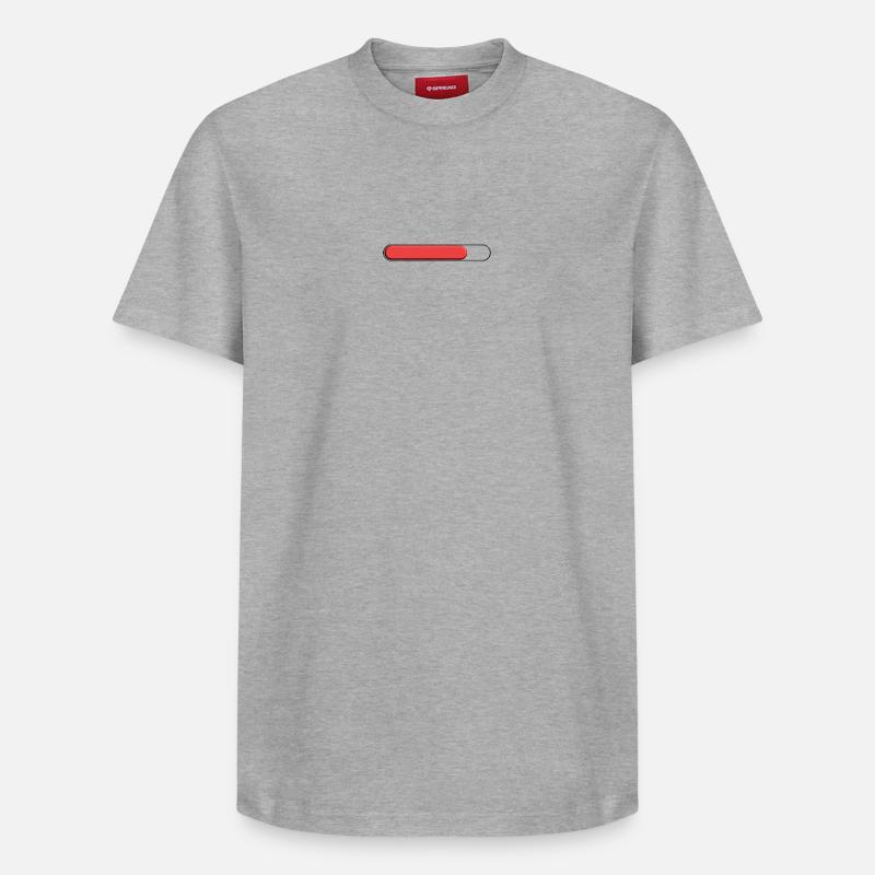 Jauge moyenne Rouge (trois quart) - T-shirt unisexe décontracté en coton Supima – de SPREAD - gris chiné