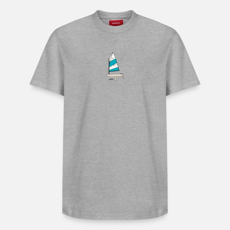Optimist Voilier Variante 3 - T-shirt unisexe décontracté en coton Supima – de SPREAD - gris chiné