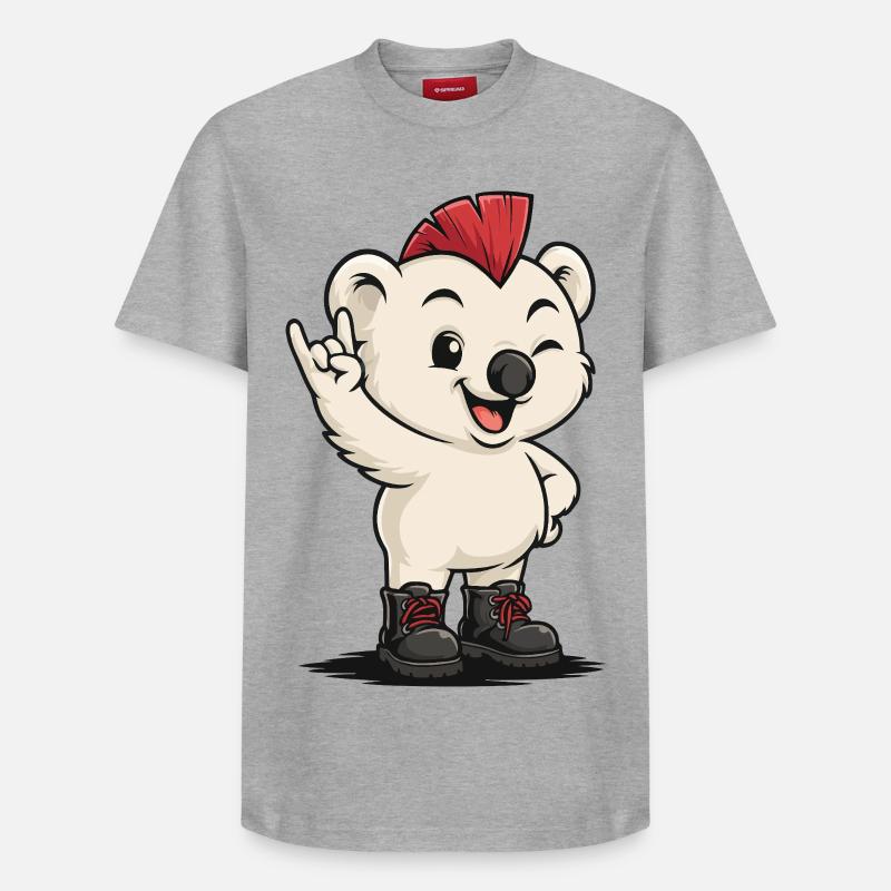 Punk Icebear - T-shirt unisexe décontracté en coton Supima – de SPREAD - gris chiné