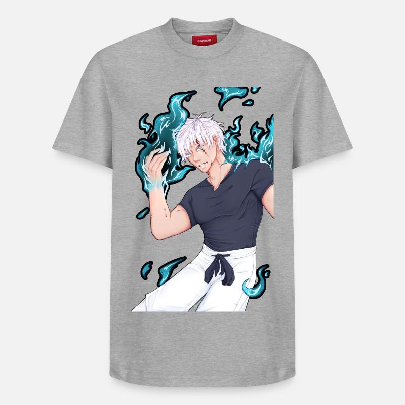 Sorcier Jujutsu - T-shirt unisexe décontracté en coton Supima – de SPREAD - gris chiné