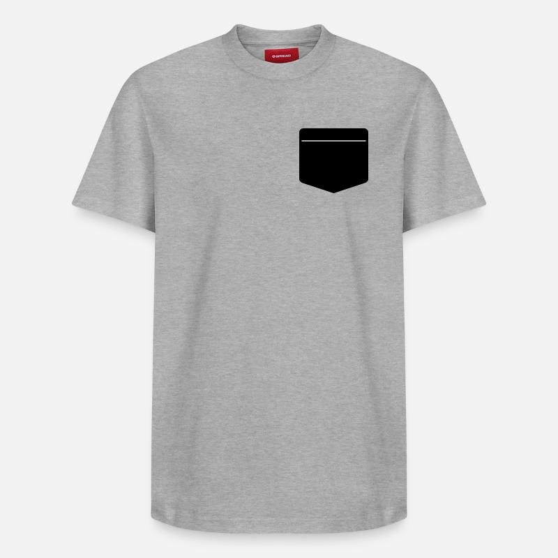 Poche poitrine - T-shirt unisexe décontracté en coton Supima – de SPREAD - gris chiné