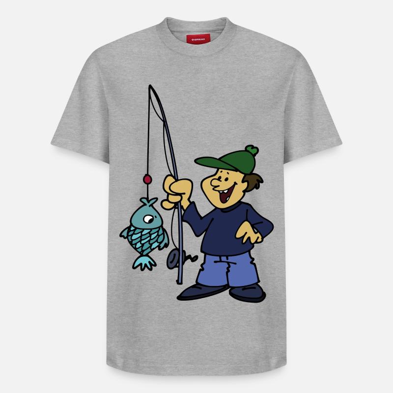 Pêcheur - T-shirt unisexe décontracté en coton Supima – de SPREAD - gris chiné