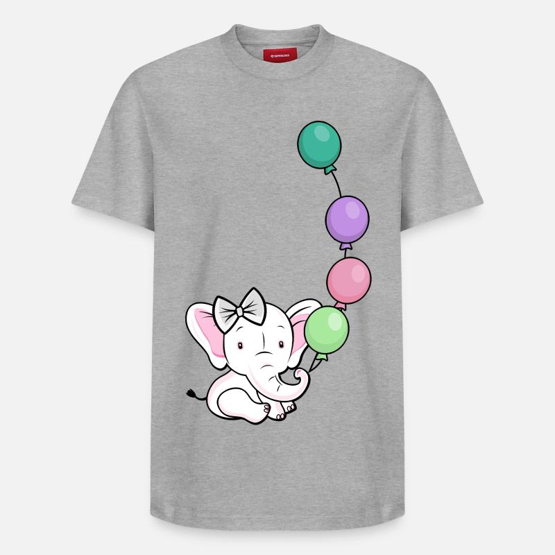 Ballonelefant mit Bogen - Relaxed Unisex Supima Cotton T-Shirt – von SPREAD - Grau meliert