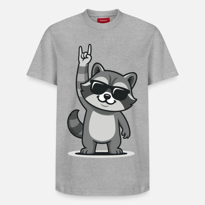 Raton laveur à bascule - T-shirt unisexe décontracté en coton Supima – de SPREAD - gris chiné