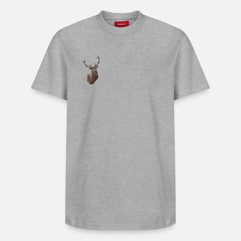 Hirsch - Relaxed Unisex Supima Cotton T-Shirt – von SPREAD - Grau meliert