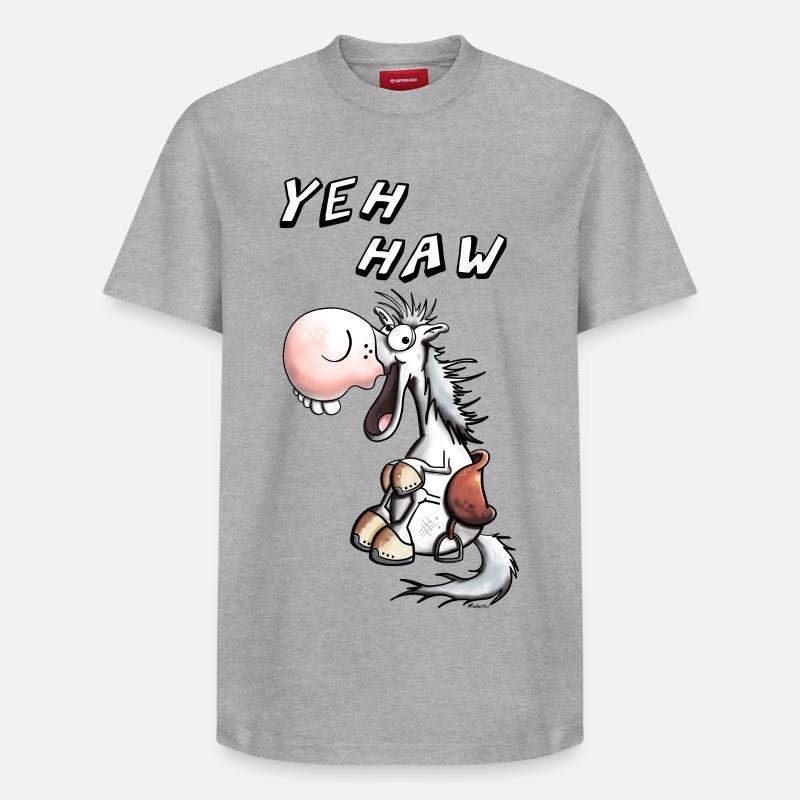 Yeh Haw Cheval - T-shirt unisexe décontracté en coton Supima – de SPREAD - gris chiné