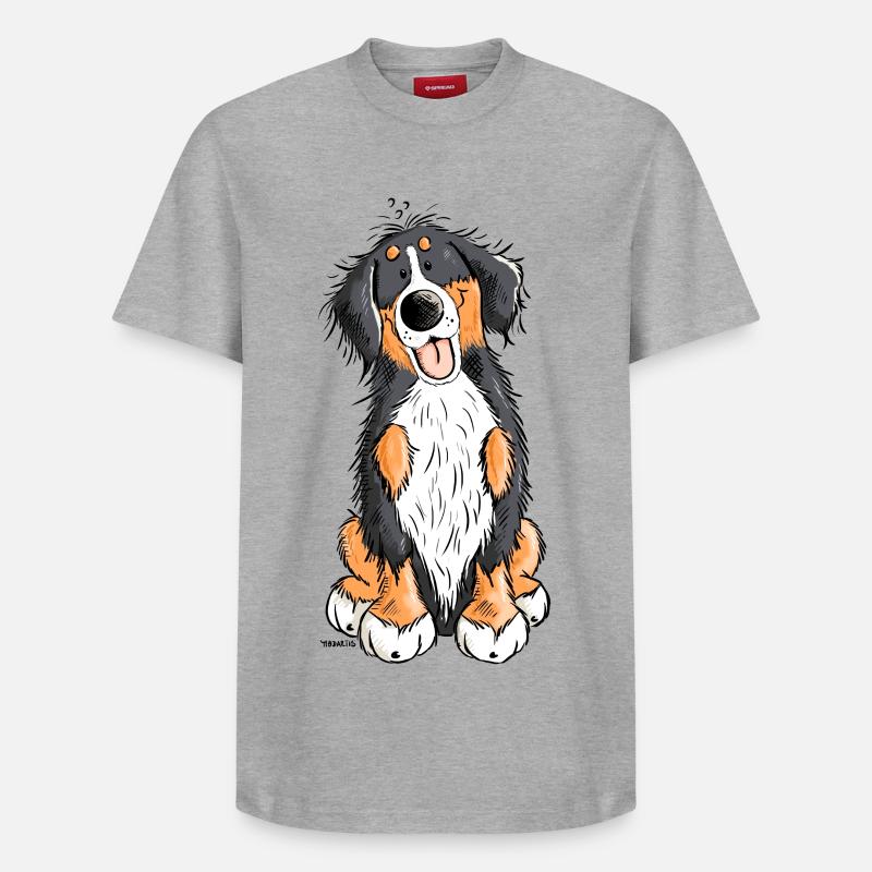 Bouvier bernois - T-shirt unisexe décontracté en coton Supima – de SPREAD - gris chiné