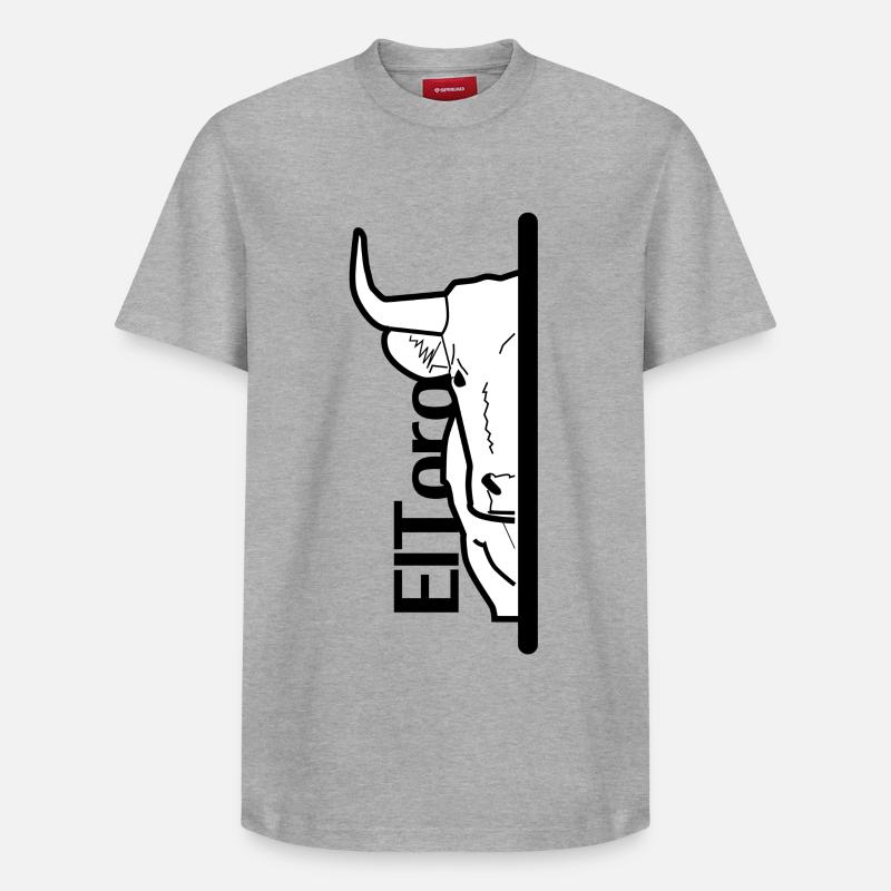 taureau caché - T-shirt unisexe décontracté en coton Supima – de SPREAD - gris chiné