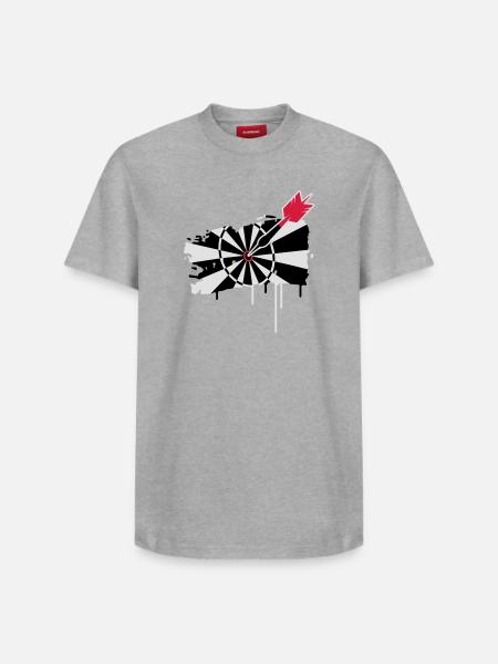 A dartboard with dart - Relaxed Unisex Supima Cotton T-Shirt – by SPREAD - heather grey