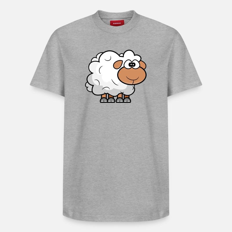 Cartoon Comic Sheep - Relaxed Unisex Supima Cotton T-Shirt – by SPREAD - heather grey