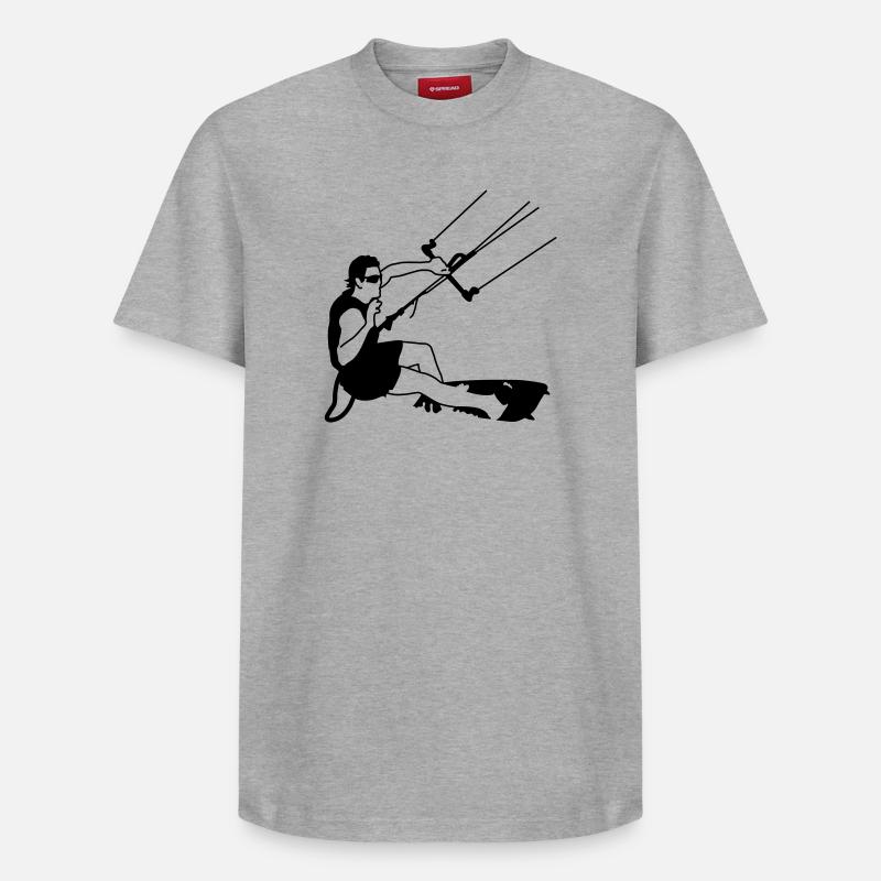kitesurfer - T-shirt unisexe décontracté en coton Supima – de SPREAD - gris chiné