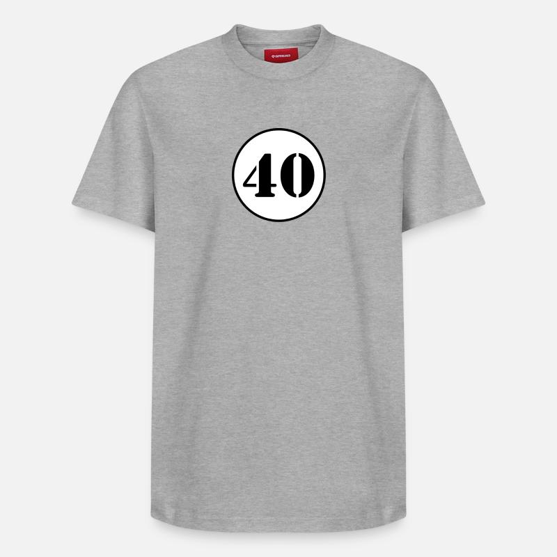 Numéro 40 quarante cadeau d'anniversaire - T-shirt unisexe décontracté en coton Supima – de SPREAD - gris chiné