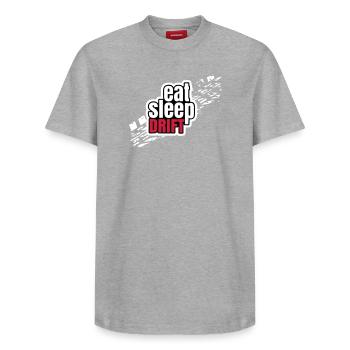 Manger la dérive du sommeil - T-shirt unisexe décontracté en coton Supima – de SPREAD - gris chiné - Devant - AI Model Female 172 dark (172cm) & AI Model Male 185 dark (185cm)