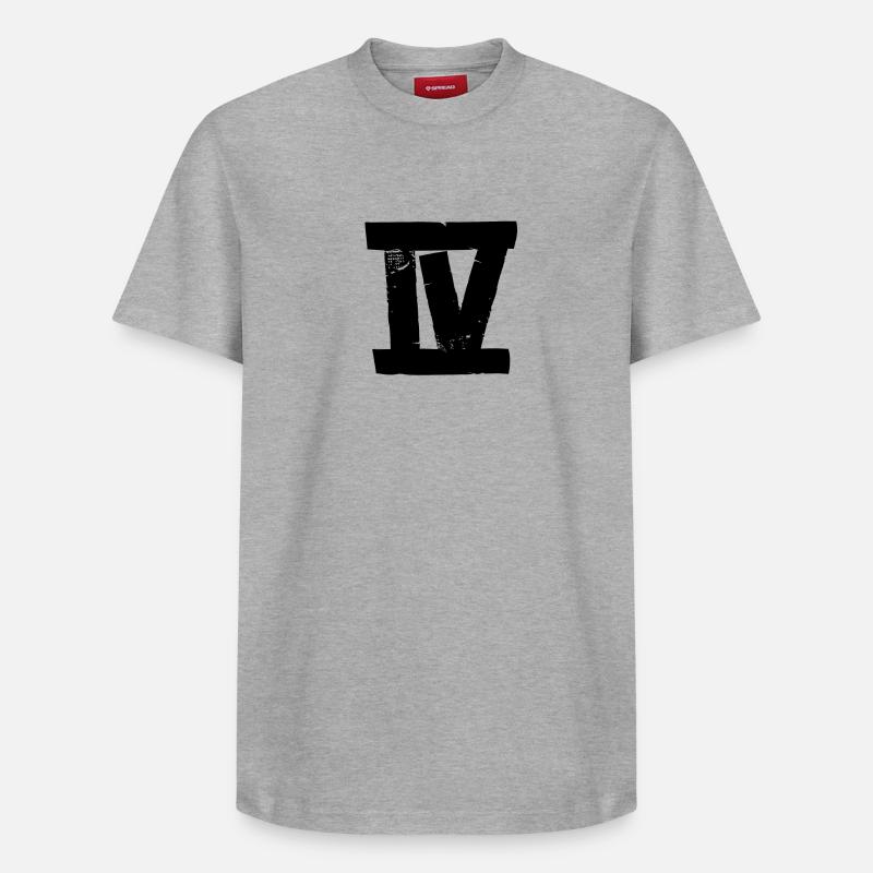 IV - 4 bandes - T-shirt unisexe décontracté en coton Supima – de SPREAD - gris chiné