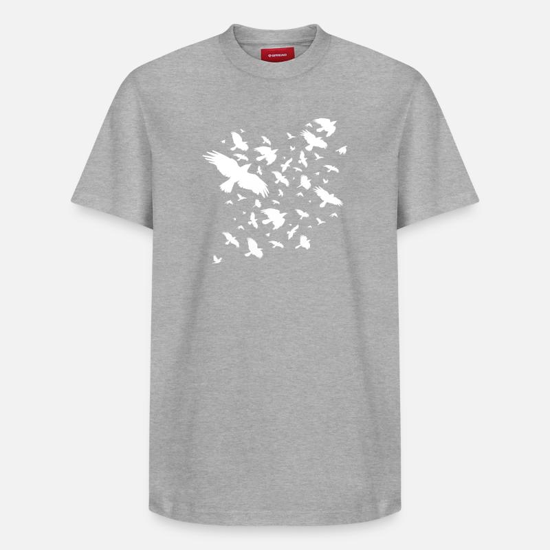 Vol d'oiseaux - T-shirt unisexe décontracté en coton Supima – de SPREAD - gris chiné
