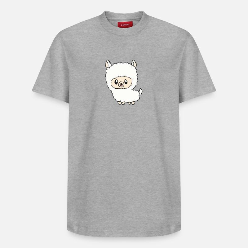Lama - T-shirt unisexe décontracté en coton Supima – de SPREAD - gris chiné