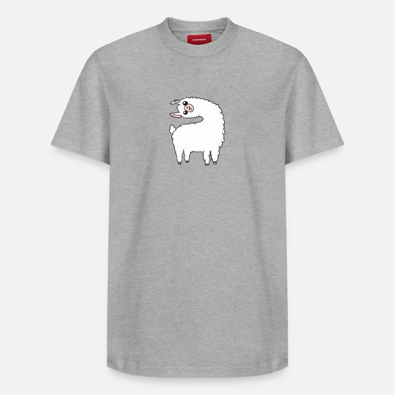 Lama - T-shirt unisexe décontracté en coton Supima – de SPREAD - gris chiné