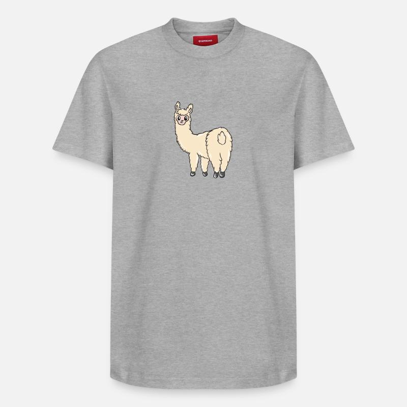 lama - T-shirt unisexe décontracté en coton Supima – de SPREAD - gris chiné