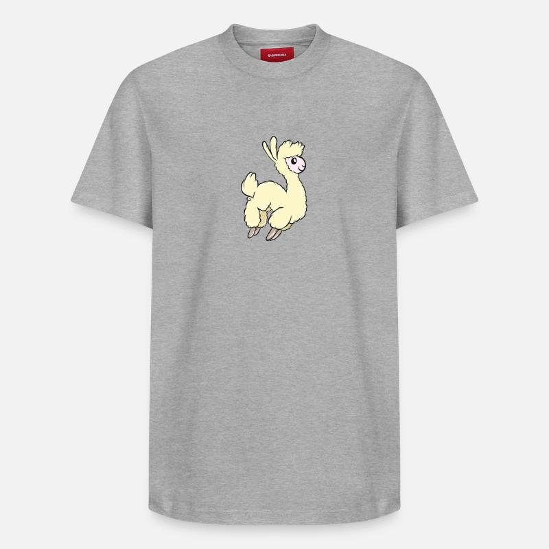 lama - T-shirt unisexe décontracté en coton Supima – de SPREAD - gris chiné