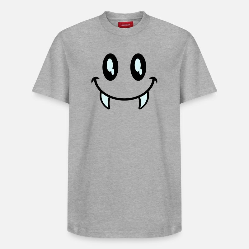 kleines monster smiley - Relaxed Unisex Supima Cotton T-Shirt – von SPREAD - Grau meliert