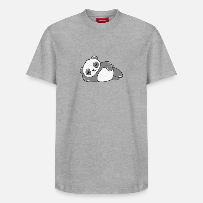 panda - T-shirt unisexe décontracté en coton Supima – de SPREAD - gris chiné