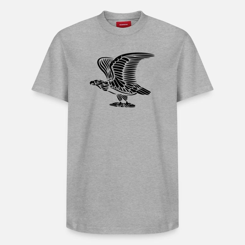 Aigle aux ailes - T-shirt unisexe décontracté en coton Supima – de SPREAD - gris chiné