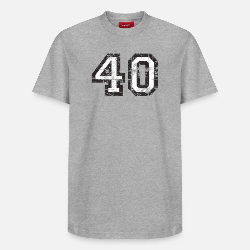 Nombre 40 40e anniversaire Quarante - T-shirt unisexe décontracté en coton Supima – de SPREAD - gris chiné