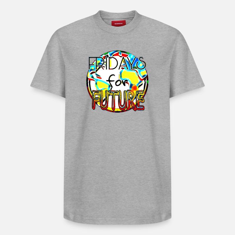 Klimaschutz Statement Farbenkunst - Relaxed Unisex Supima Cotton T-Shirt – von SPREAD - Grau meliert