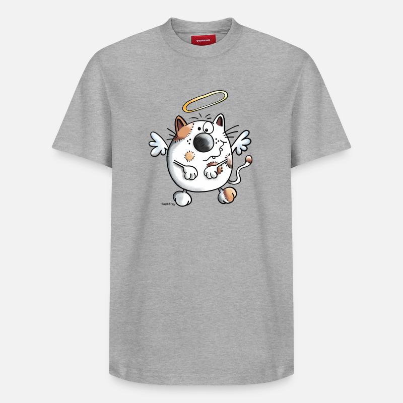 Ange gardien chat - T-shirt unisexe décontracté en coton Supima – de SPREAD - gris chiné