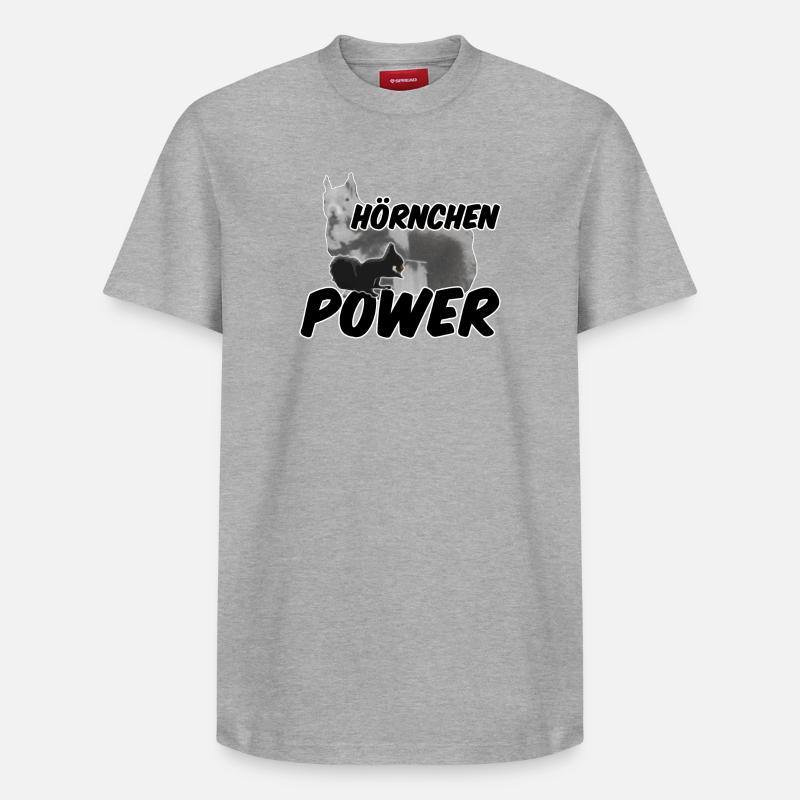 Hörnchenpower Eichhörnchen Tiere Spruch - Relaxed Unisex Supima Cotton T-Shirt – von SPREAD - Grau meliert