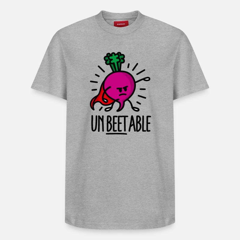 Unbeetable / unbeatable beetroot beet light - Relaxed Unisex Supima Cotton T-Shirt – by SPREAD - heather grey