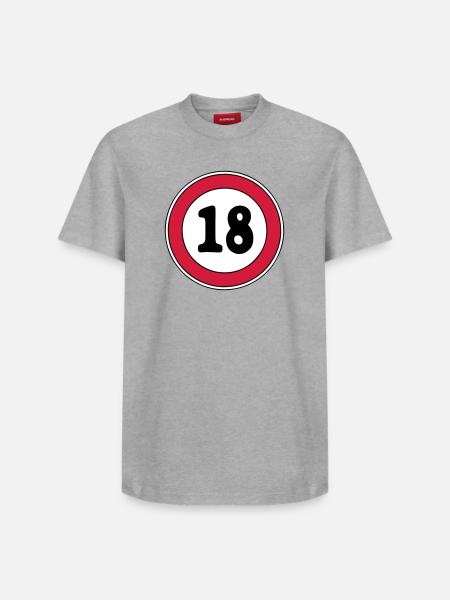 18th birthday sign - Relaxed Unisex Supima Cotton T-Shirt – by SPREAD - heather grey