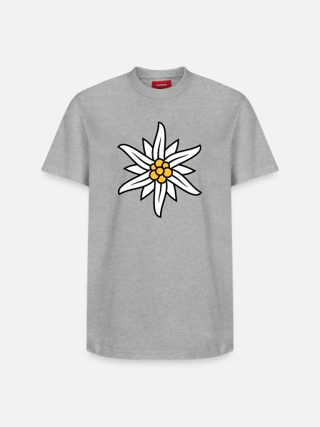 Edelweiss Bergblume logo - Relaxed Unisex Supima Cotton T-Shirt – by SPREAD - heather grey