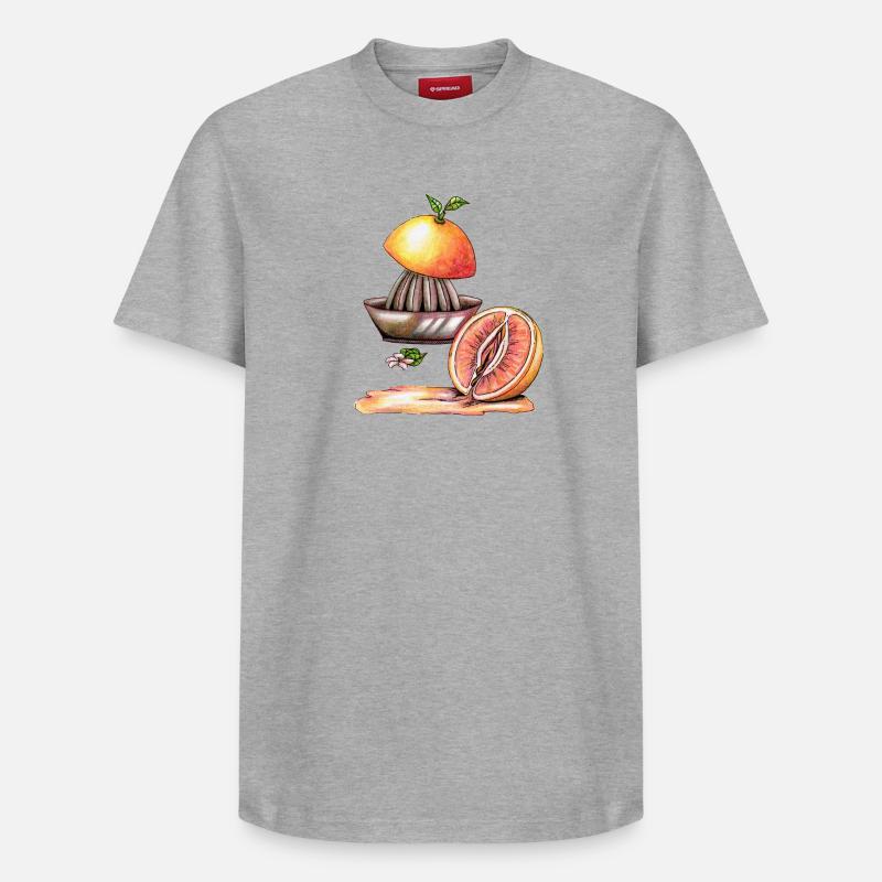 Pamplemousse vulve - T-shirt unisexe décontracté en coton Supima – de SPREAD - gris chiné