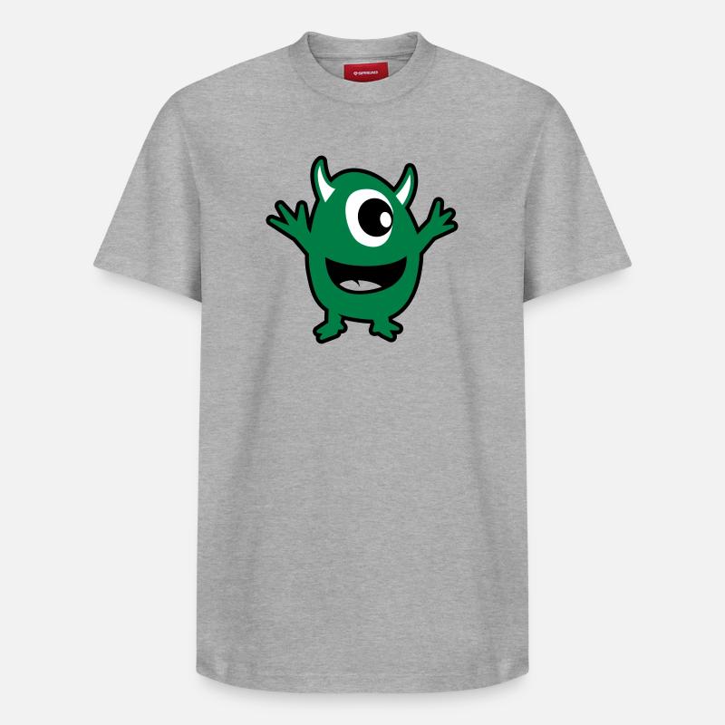 monstre vert - T-shirt unisexe décontracté en coton Supima – de SPREAD - gris chiné