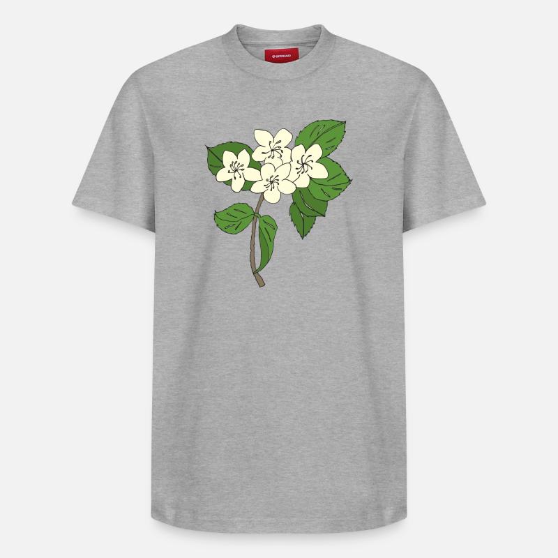 fleurs de poirier - T-shirt unisexe décontracté en coton Supima – de SPREAD - gris chiné