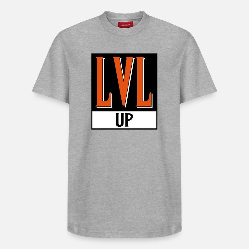 level up nerd cod - T-shirt unisexe décontracté en coton Supima – de SPREAD - gris chiné