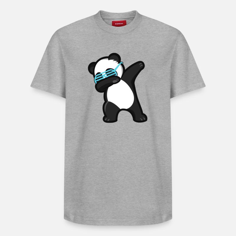 Dabbing Panda Pandabär - T-shirt unisexe décontracté en coton Supima – de SPREAD - gris chiné