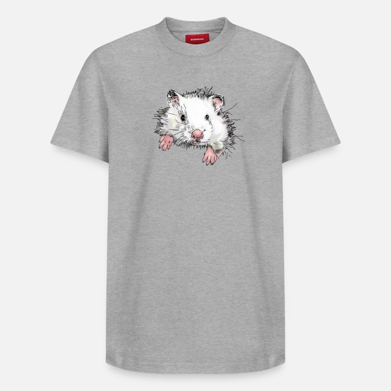 Hamster - T-shirt unisexe décontracté en coton Supima – de SPREAD - gris chiné